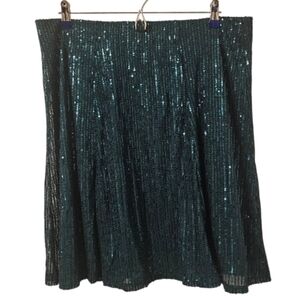 Green Addition-Elle Women's Pull-On Sequin Mini Skirt